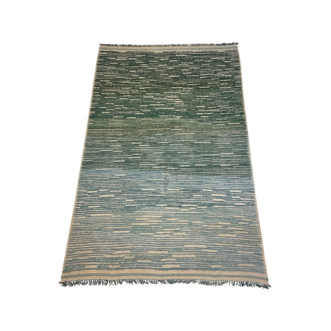 Blue and green ombré Moroccan mixed weave rug