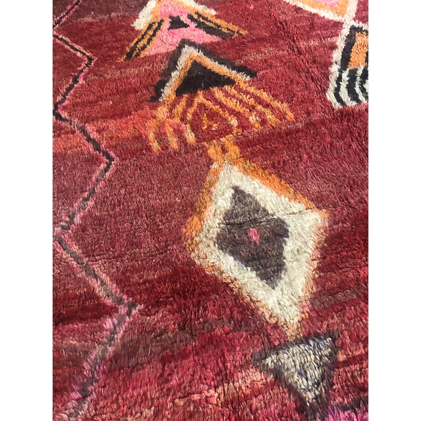 Colorful purple vintage Moroccan diamond rug - Kantara | Moroccan Rugs