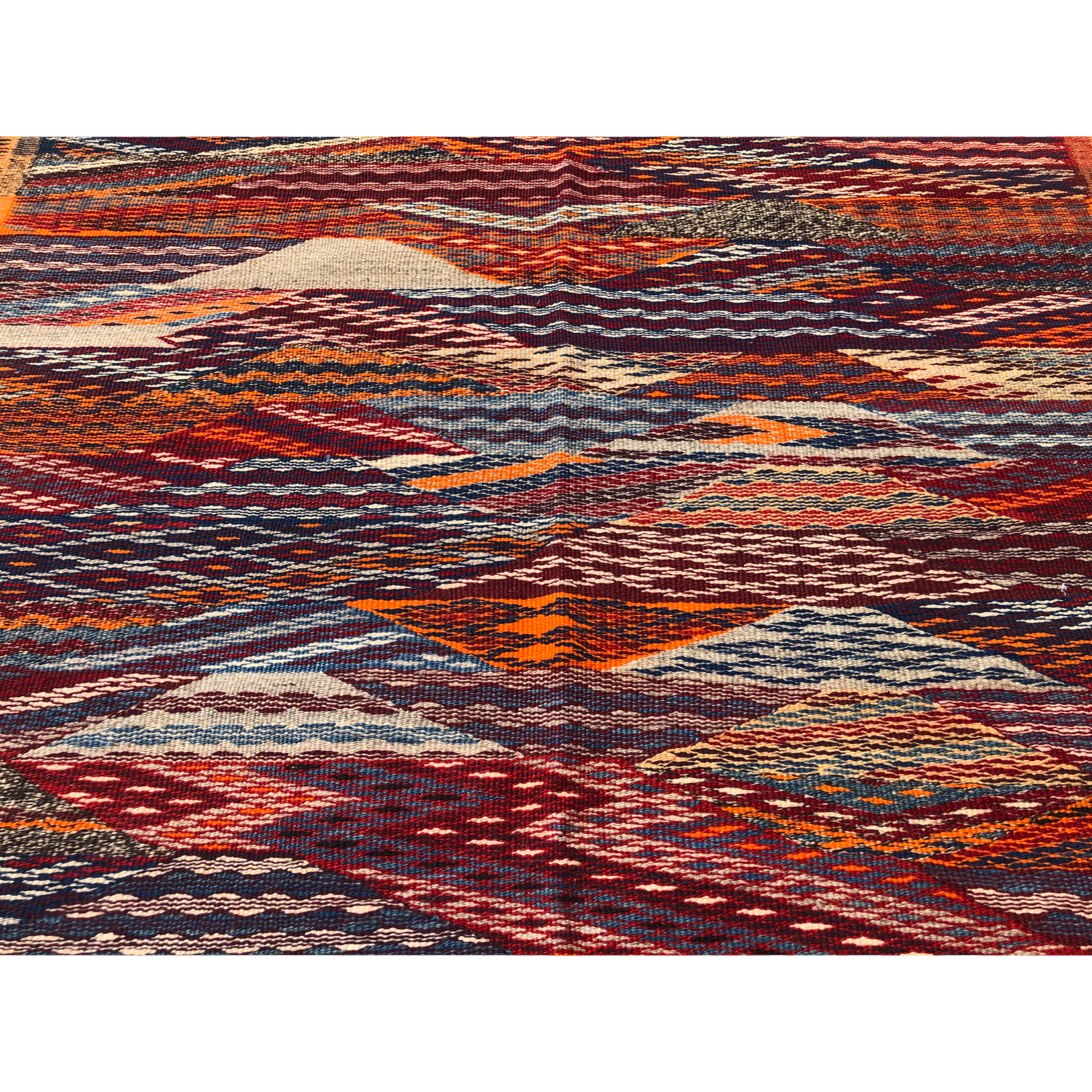 Red contemporary flat weave Moroccan rug - Kantara | Moroccan Rugs