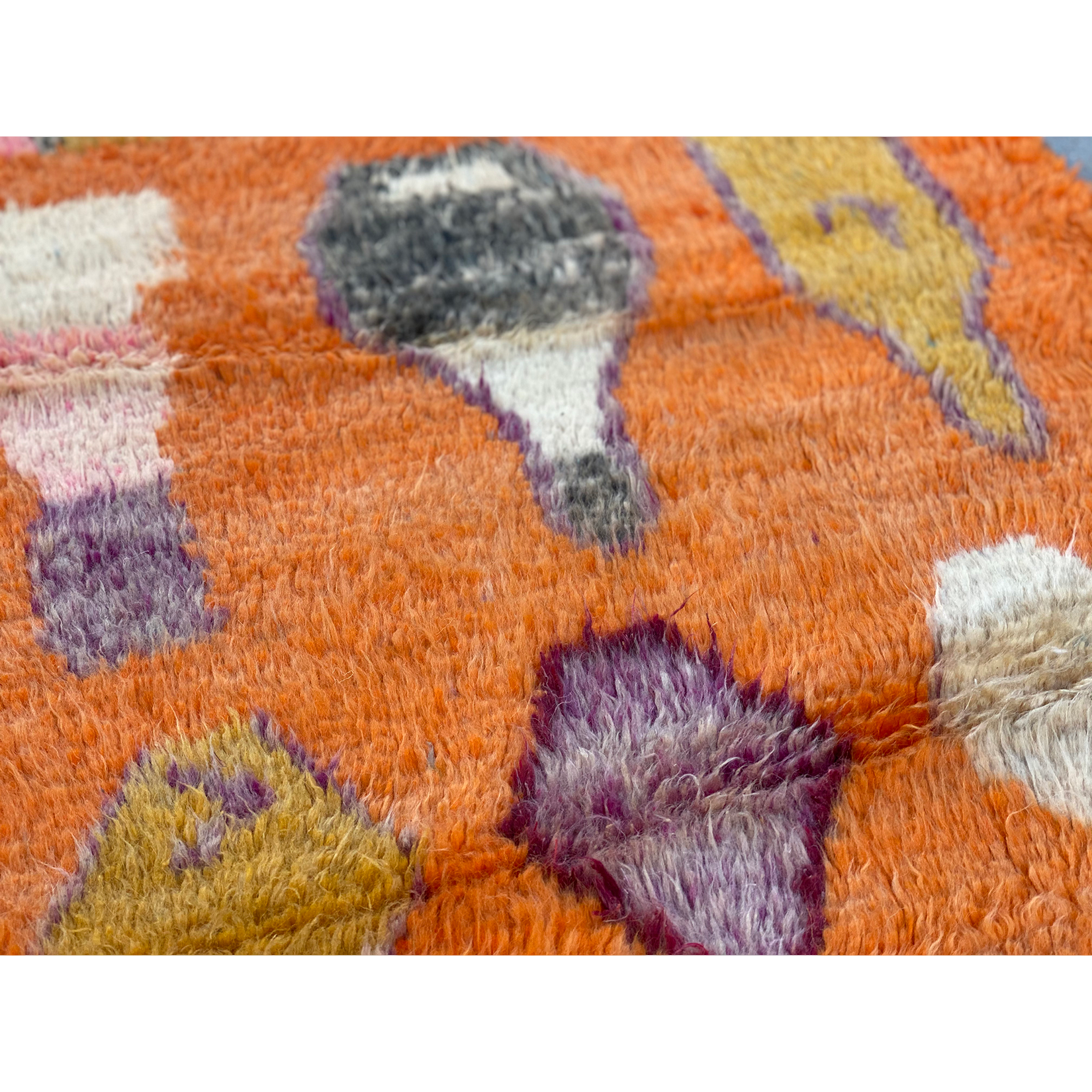 Unique orange Moroccan diamond rug - Kantara | Moroccan Rugs