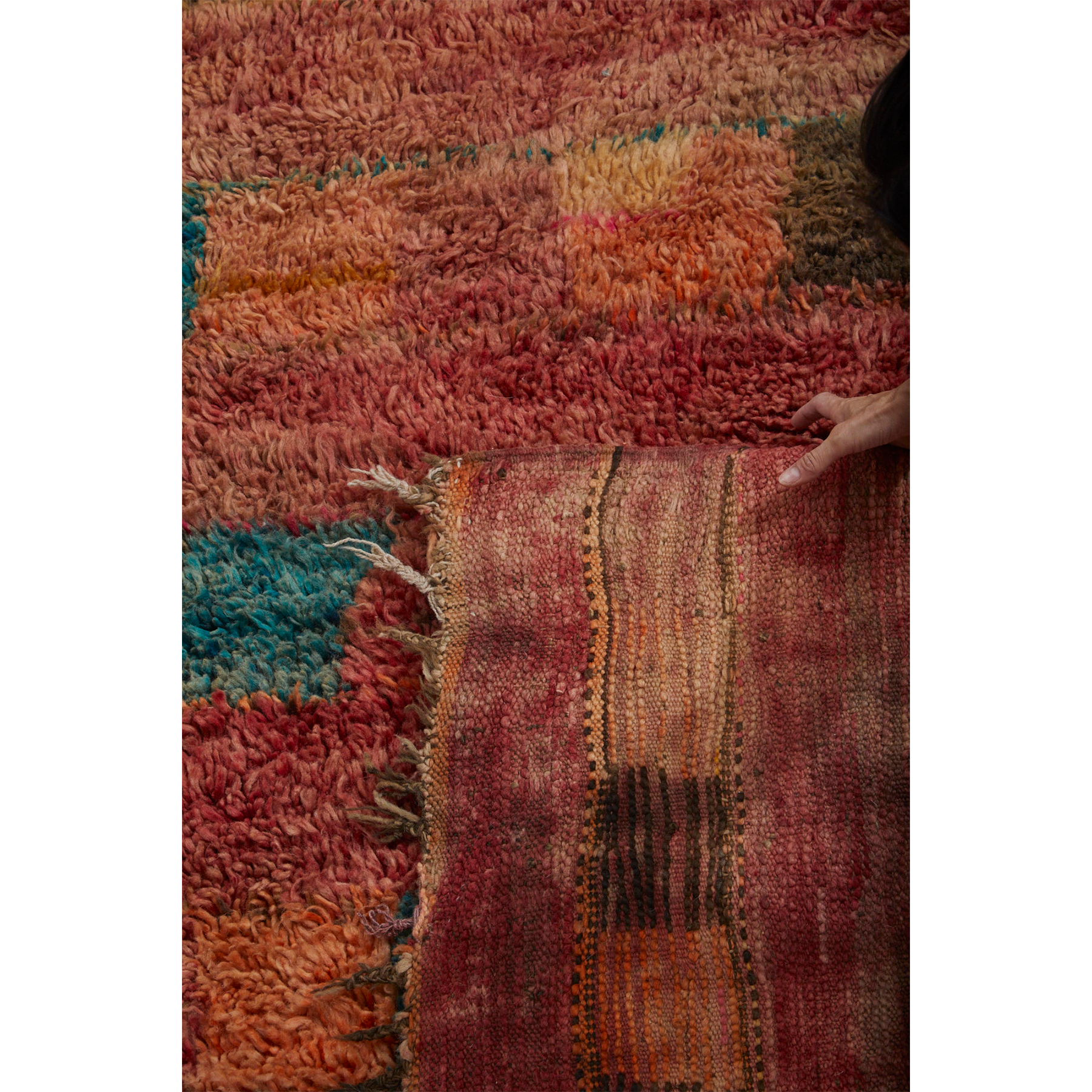 Red vintage wool Moroccan berber carpet - Kantara | Moroccan Rugs