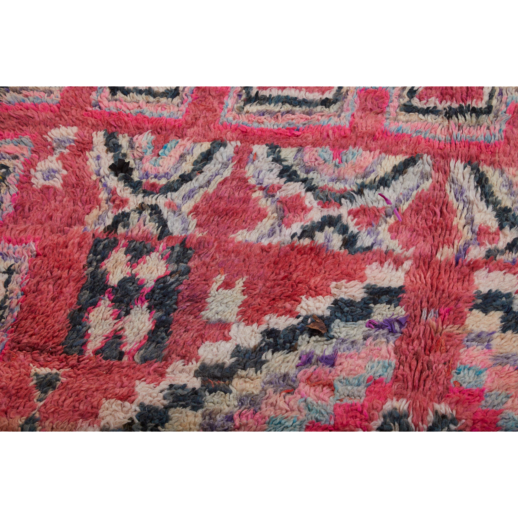 Pink geometric handknotted Moroccan rug - Kantara | Moroccan Rugs