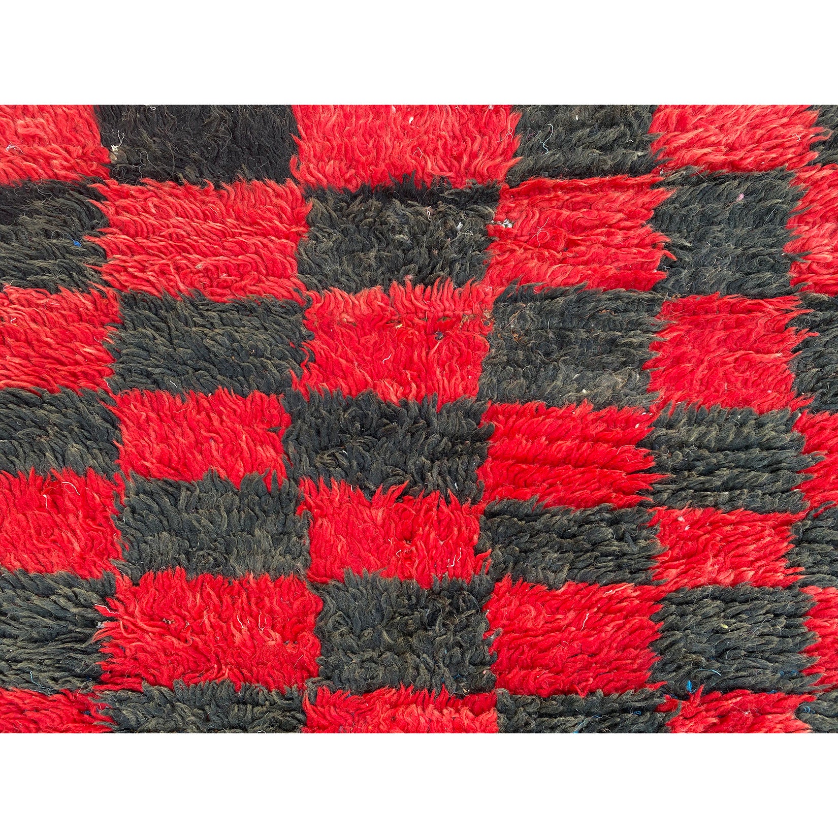 Red and black vintage Moroccan bathroom throw rug - Kantara | Moroccan Rugs