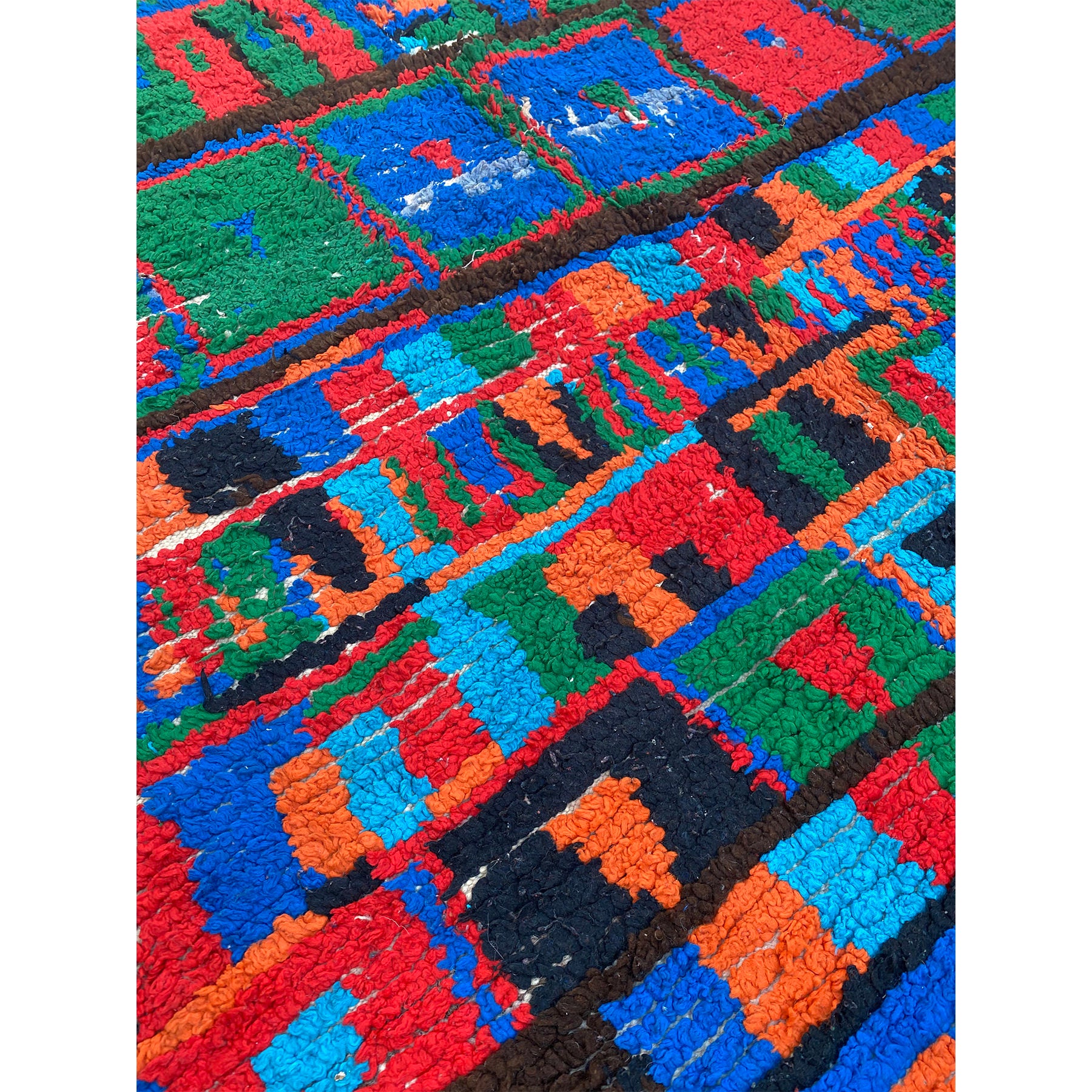 Retro colorblock Moroccan entryway rug - Kantara | Moroccan Rugs 
