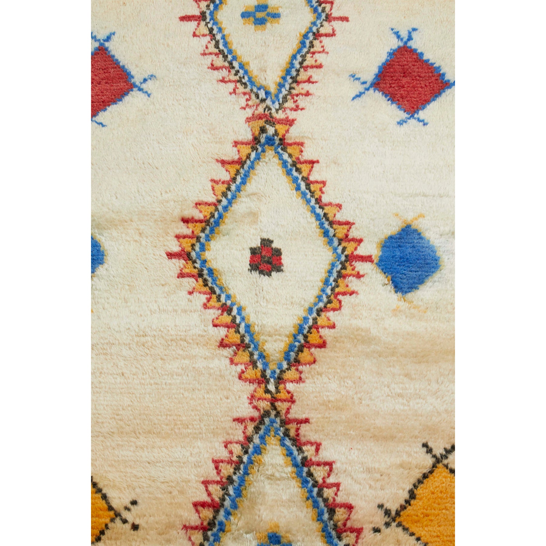 White and yellow Moroccan diamond rug - Kantara | Moroccan Rugs