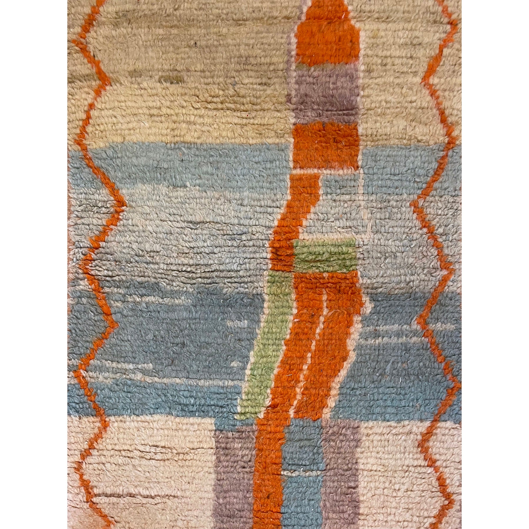 Boho chic mint green Moroccan runner with abstract pattern - Kantara | Moroccan Rugs
