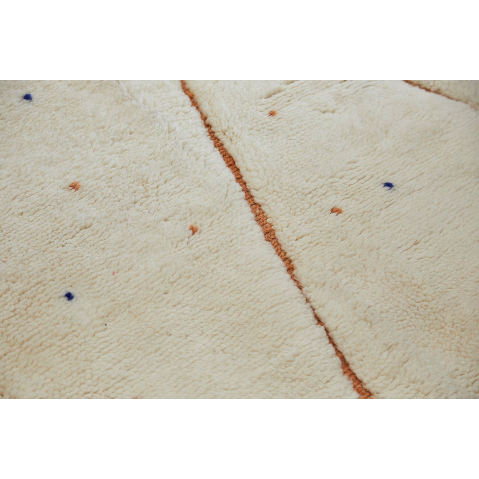 Custom Moroccan oversize rug in white, gold, and blue - Kantara | Moroccan Rugs
