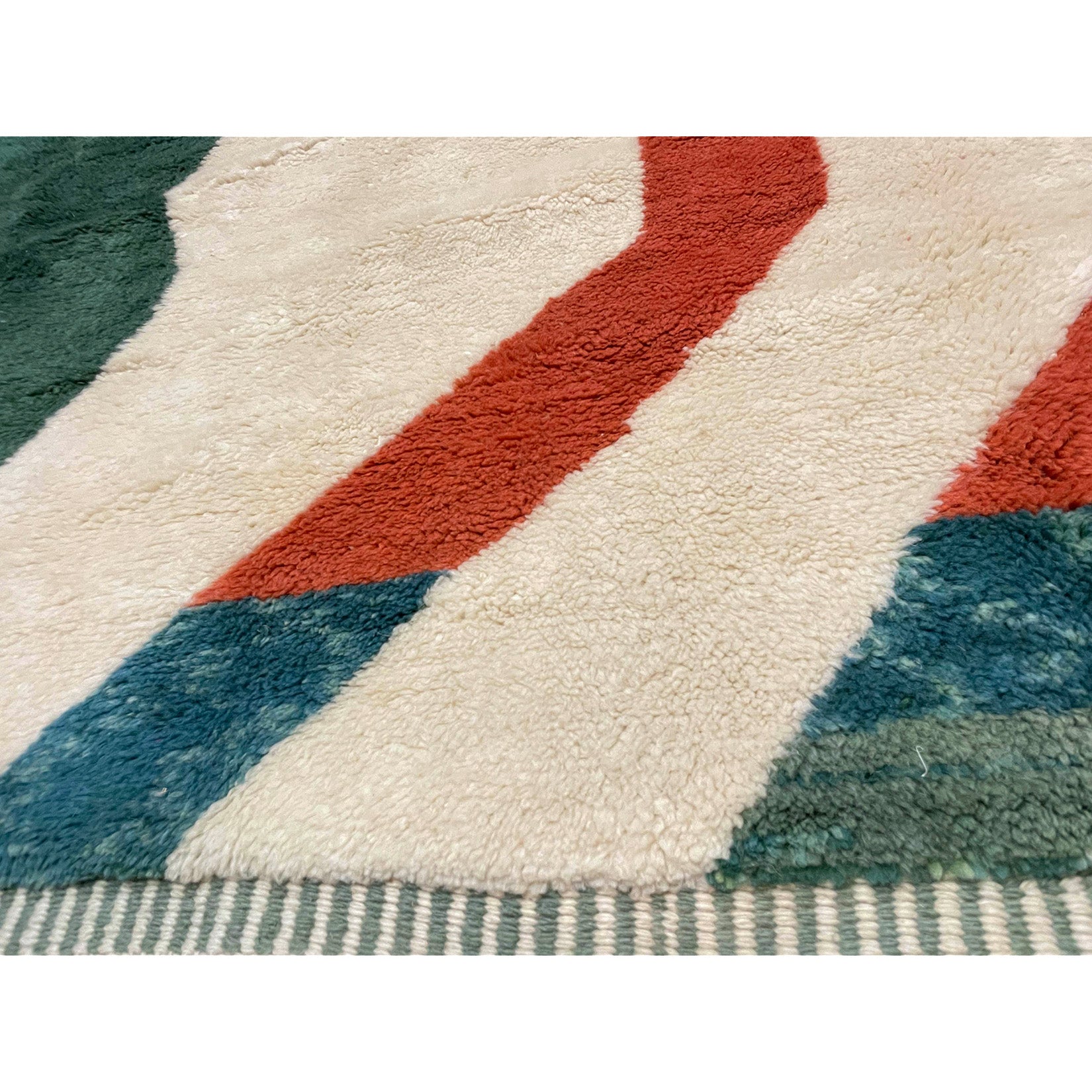 Large handwoven wool Moroccan rug with flatweave border - Kantara | Moroccan Rugs