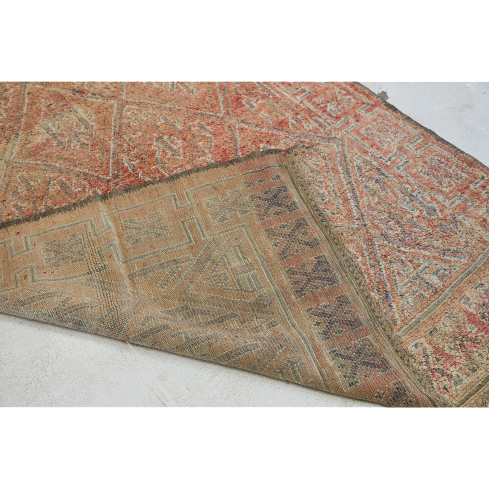 Vintage red geometric Moroccan area rug - Kantara | Moroccan Rugs