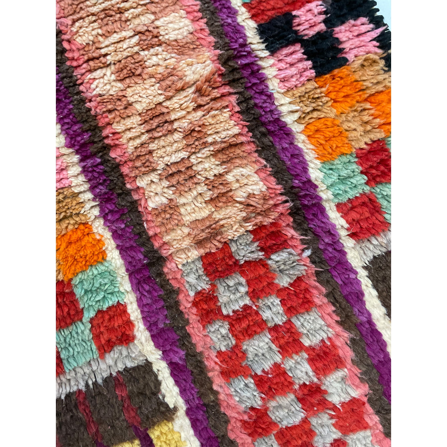 Handwoven Moroccan runner rug with colorful pattern - Kantara | Moroccan Rugs
