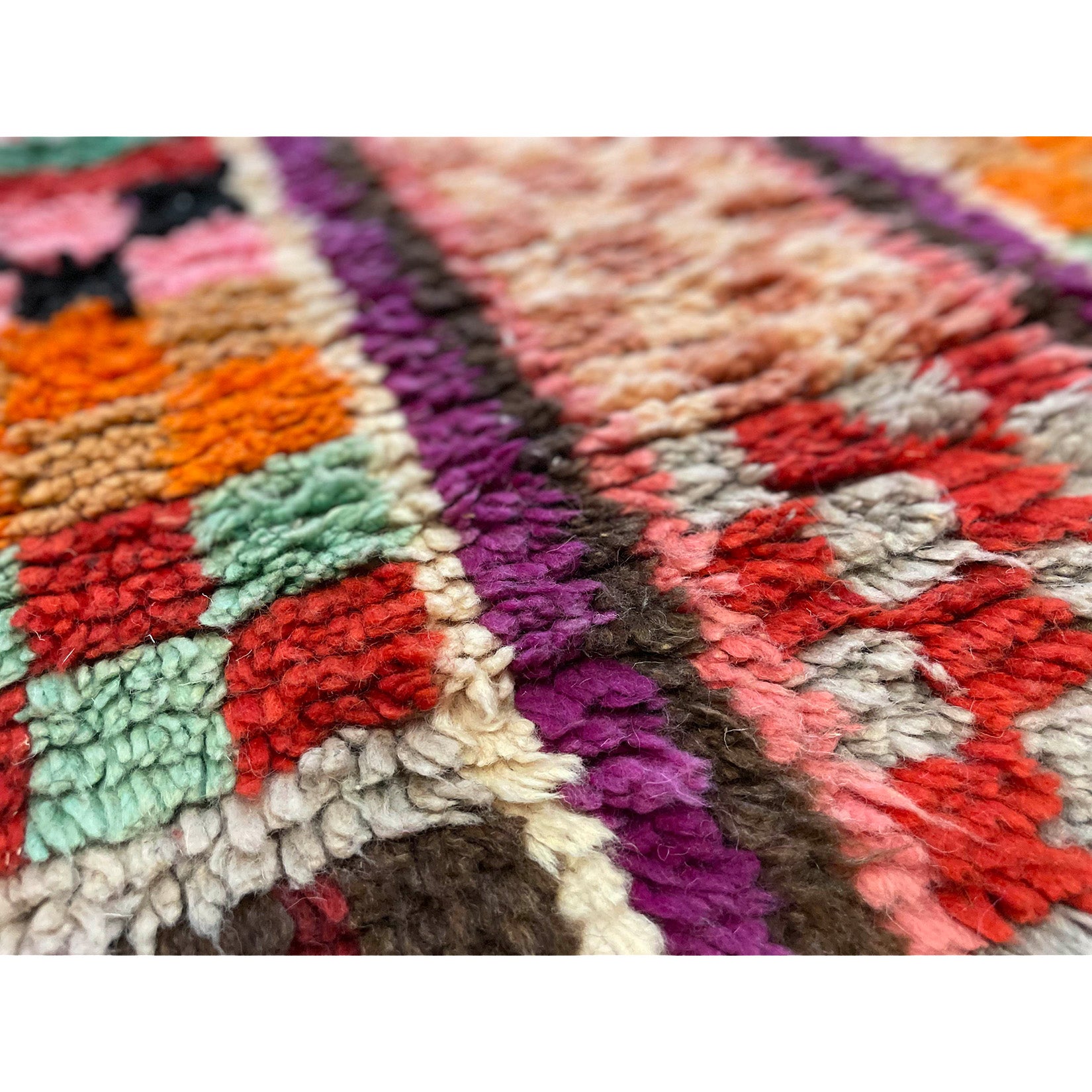 Plush wool pile Moroccan runner rug with abstract design - Kantara | Moroccan Rugs