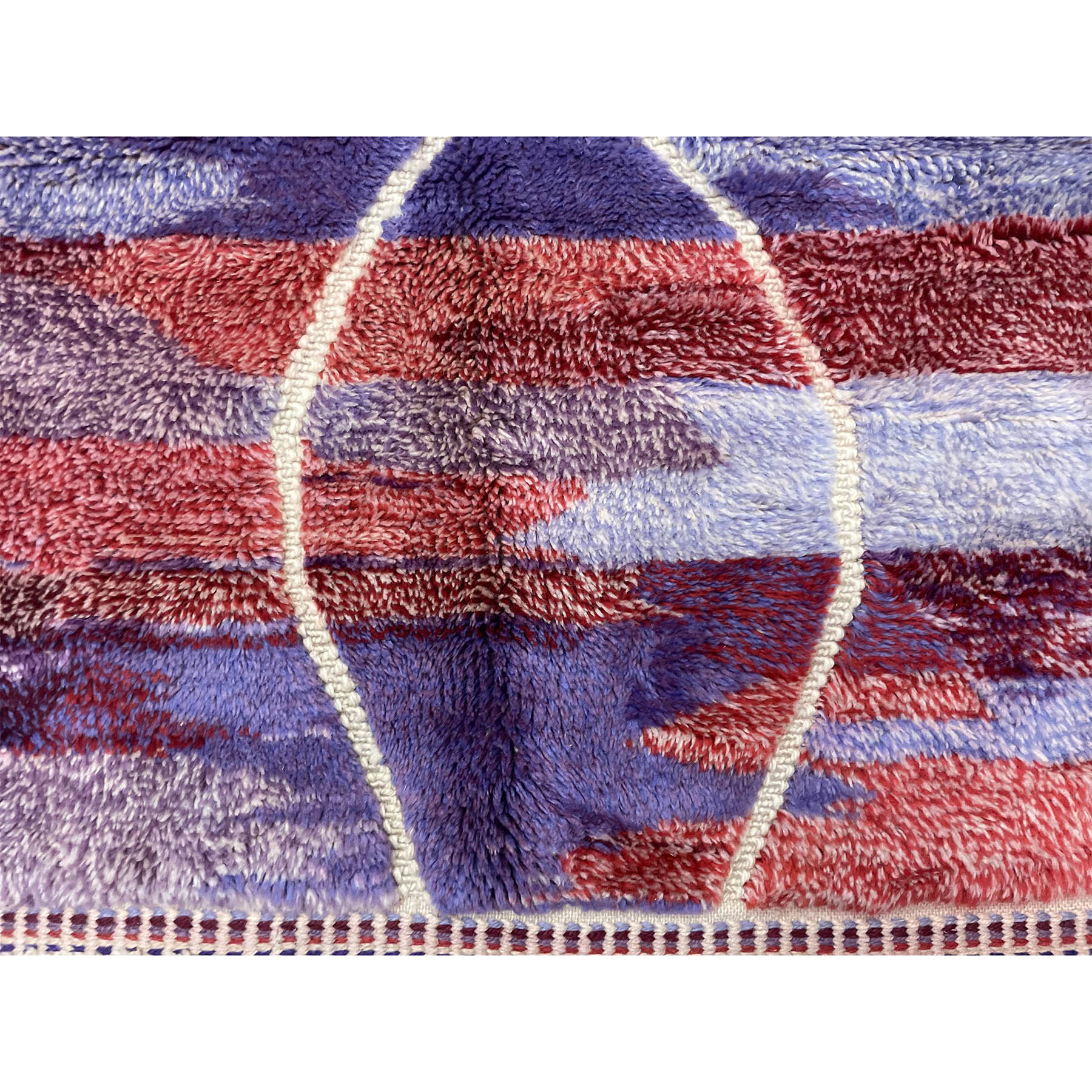 Boho chic geometric Moroccan area rug in purple and red - Kantara | Moroccan Rugs
