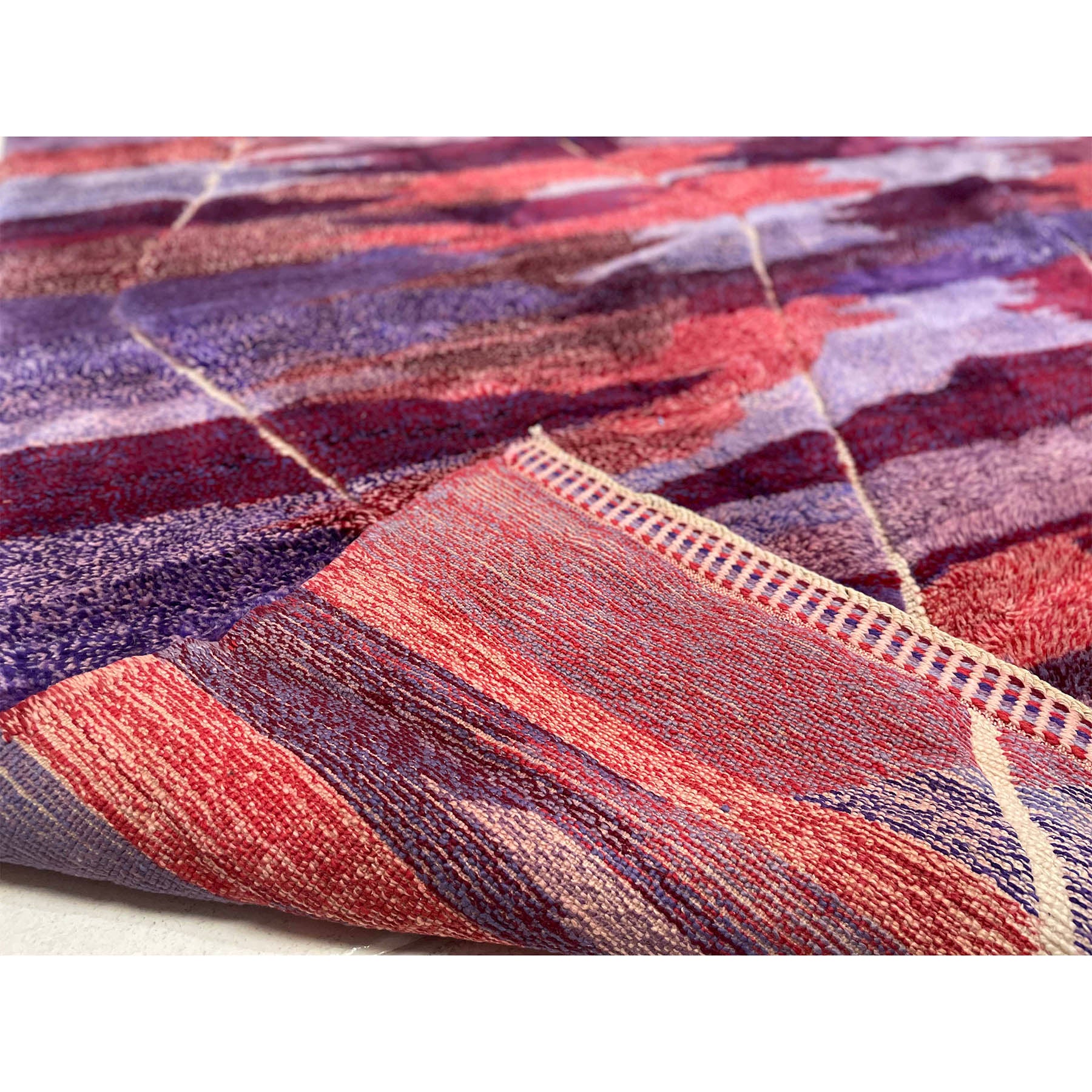 Oversize Moroccan Beni Mrirt rug in pink, lilac, and plum - Kantara | Moroccan Rugs