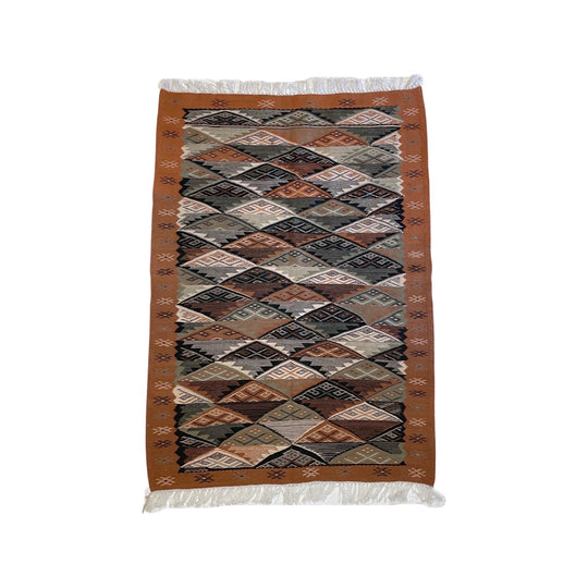 Neutral toned High Atlas Moroccan flatweave rug - Kantara | Moroccan Rugs