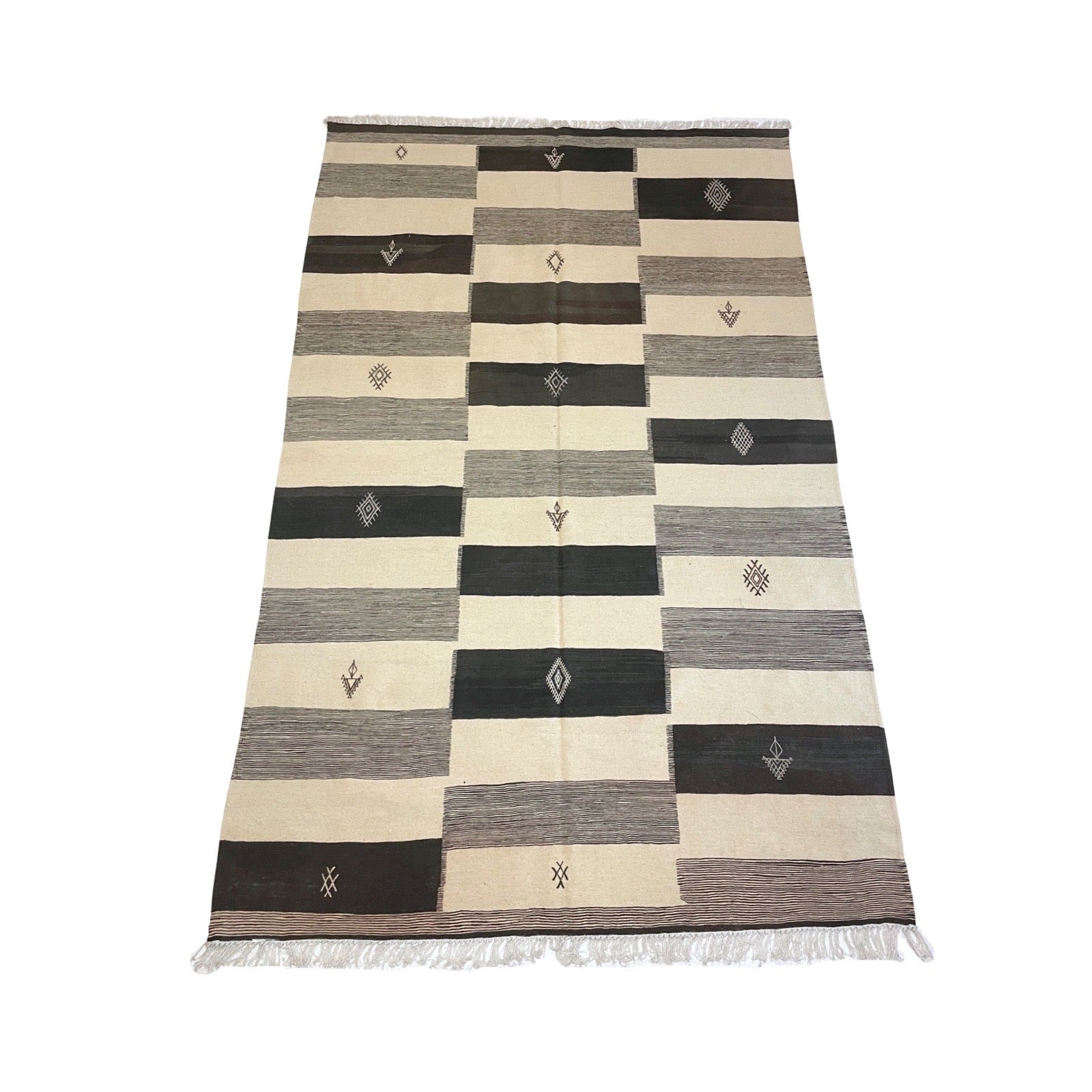 Contemporary white and gray Moroccan area rug - Kantara | Moroccan Rugs