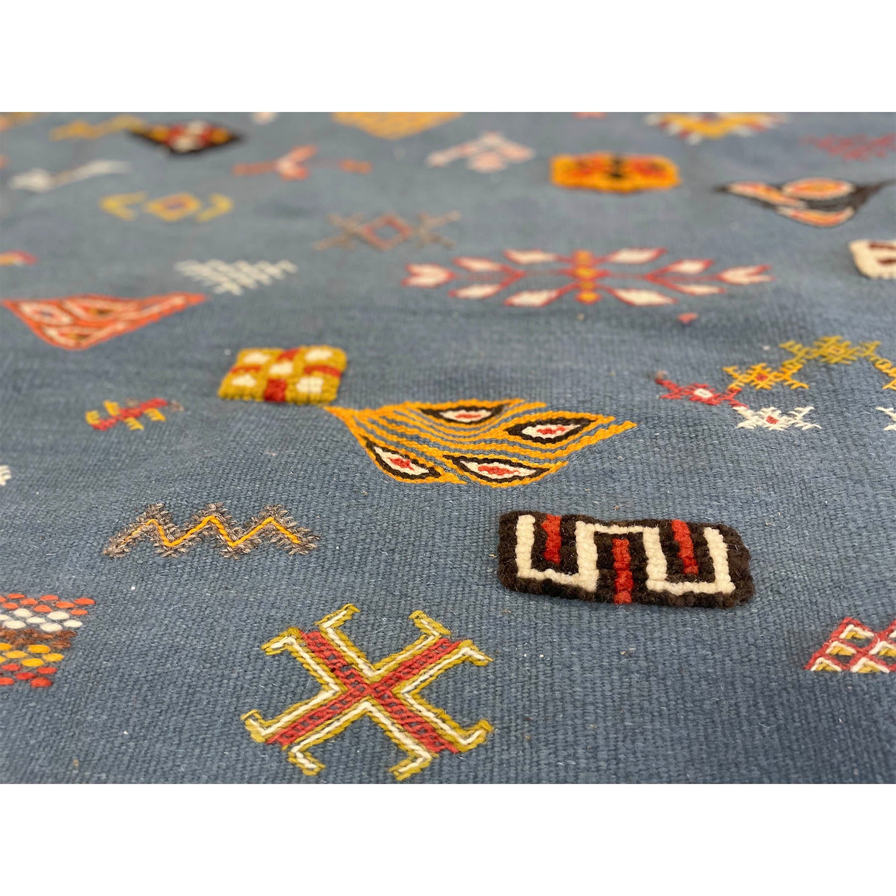 Blue geometric Moroccan handwoven rug - Kantara | Moroccan Rugs