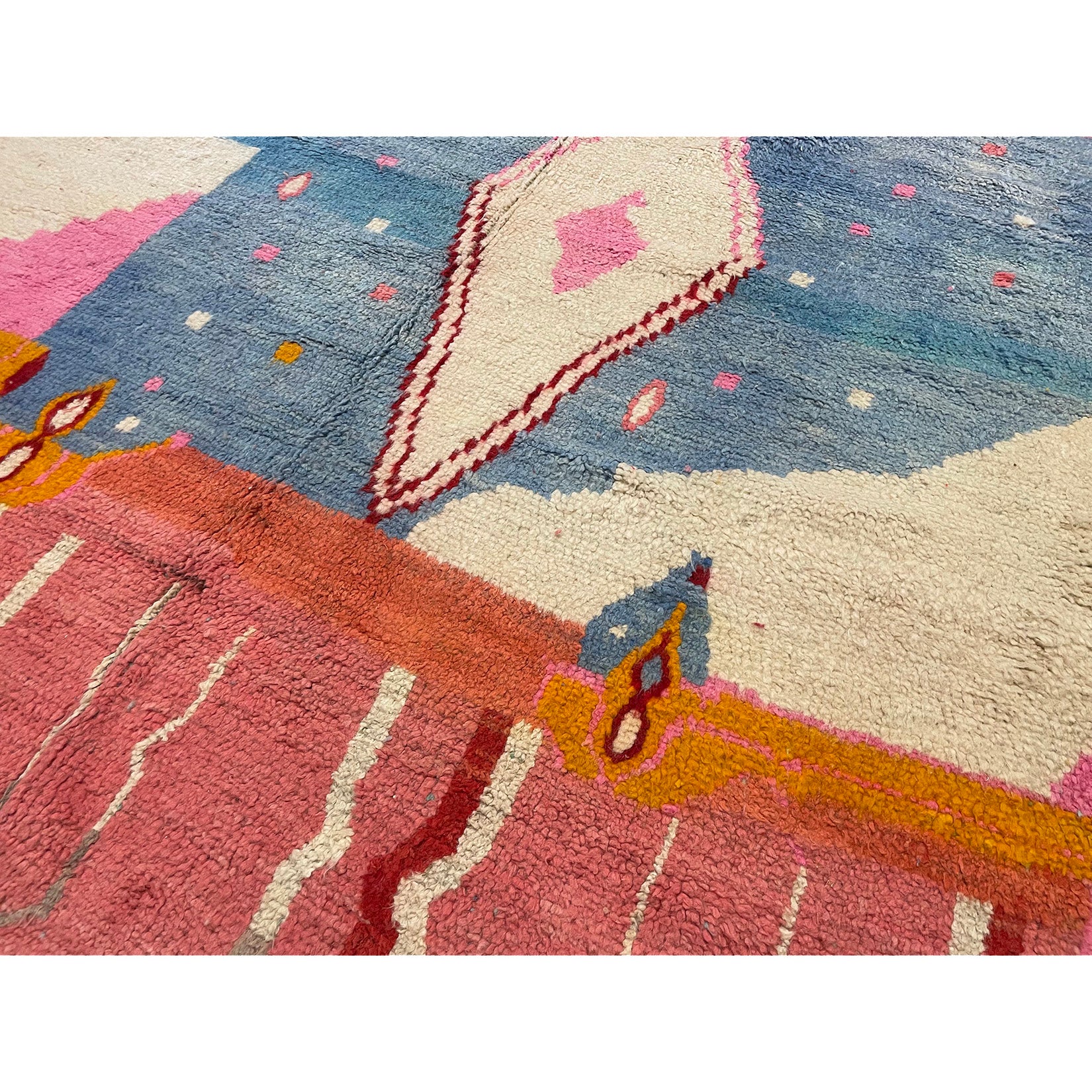 Colorful vintage Moroccan diamond rug - Kantara | Moroccan Rugs