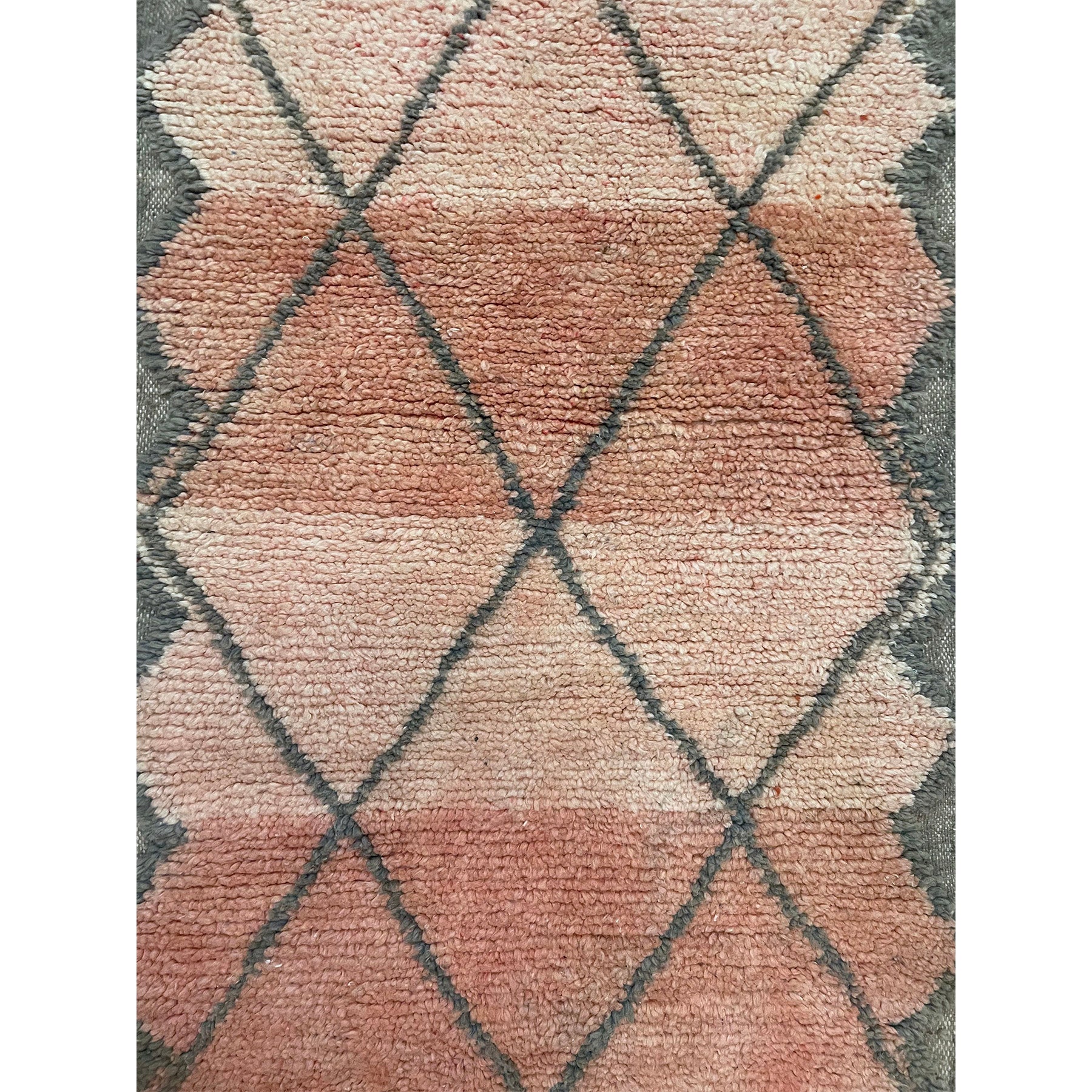 Blush pink Moroccan runner rug with diamond pattern - Kantara | Moroccan Rugs