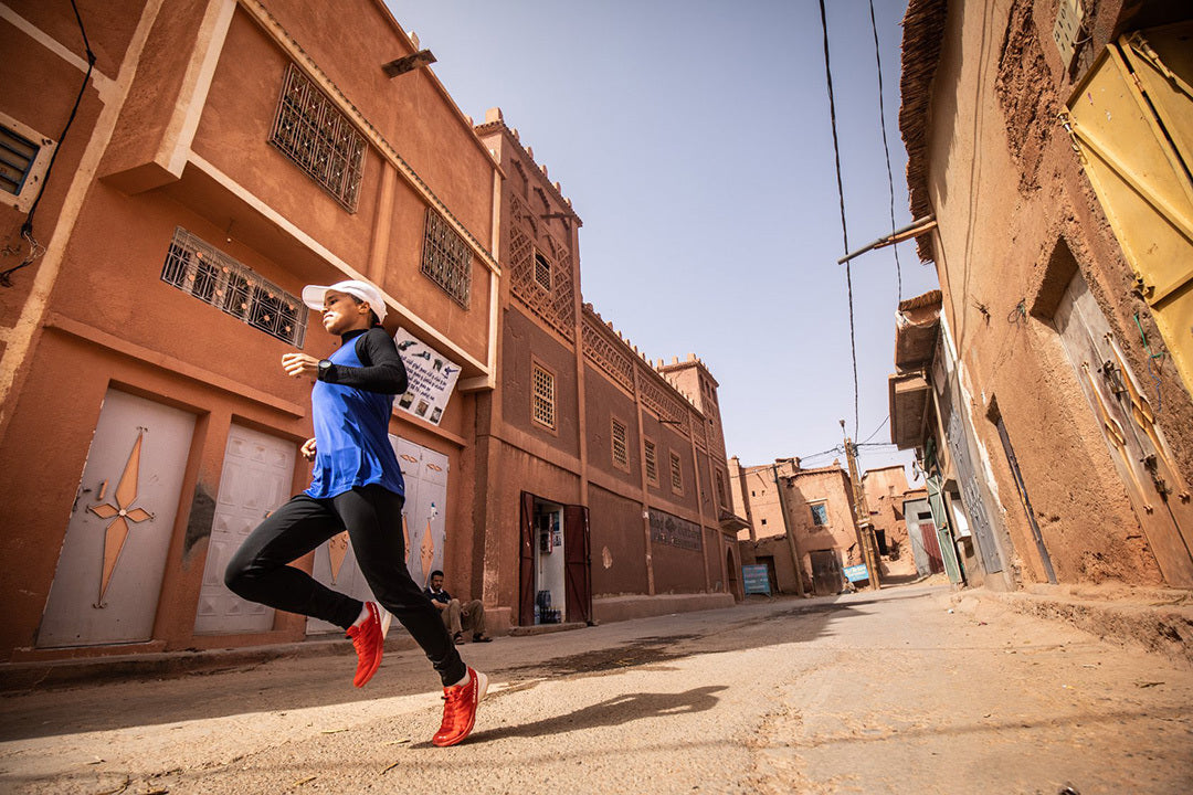 Ultramarathoner Aziza, Marathon de Sable competitor, and long distance runner who grew up as a young Amazigh woman in the High Atlas mountains of Morocco