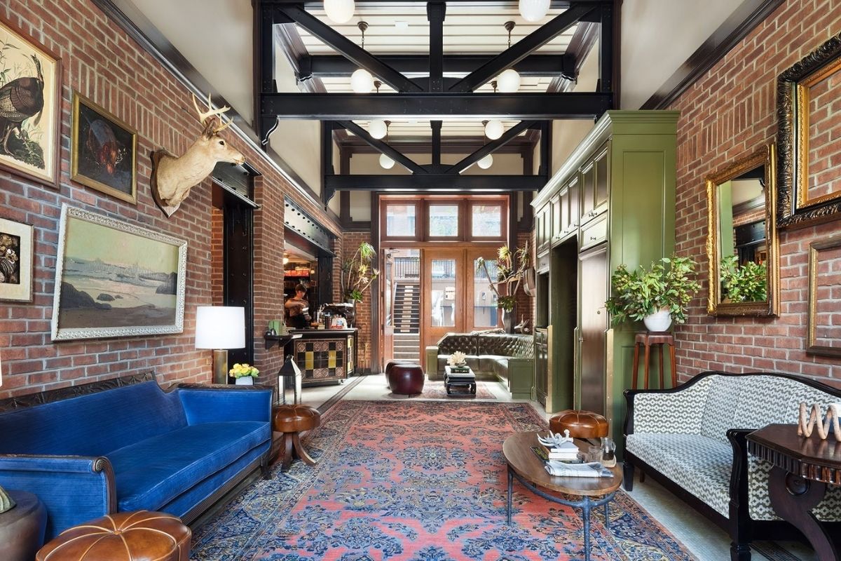Heirloom Rugs, Brooklyn-based rug dealer, supplied oriental and Persian rugs to the Highline Hotel's lobby in New York