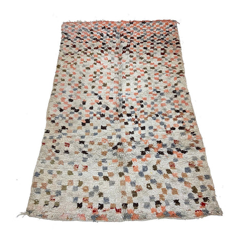 Contemporary Moroccan checkerboard print rug