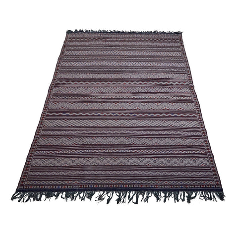 Large purple flat woven Moroccan area rug