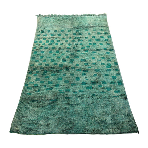 Vintage seafoam green Moroccan berber carpet
