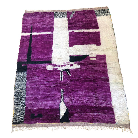 Purple and white art deco Moroccan berber carpet