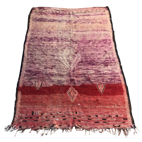 Pink vintage Moroccan diamond rug 