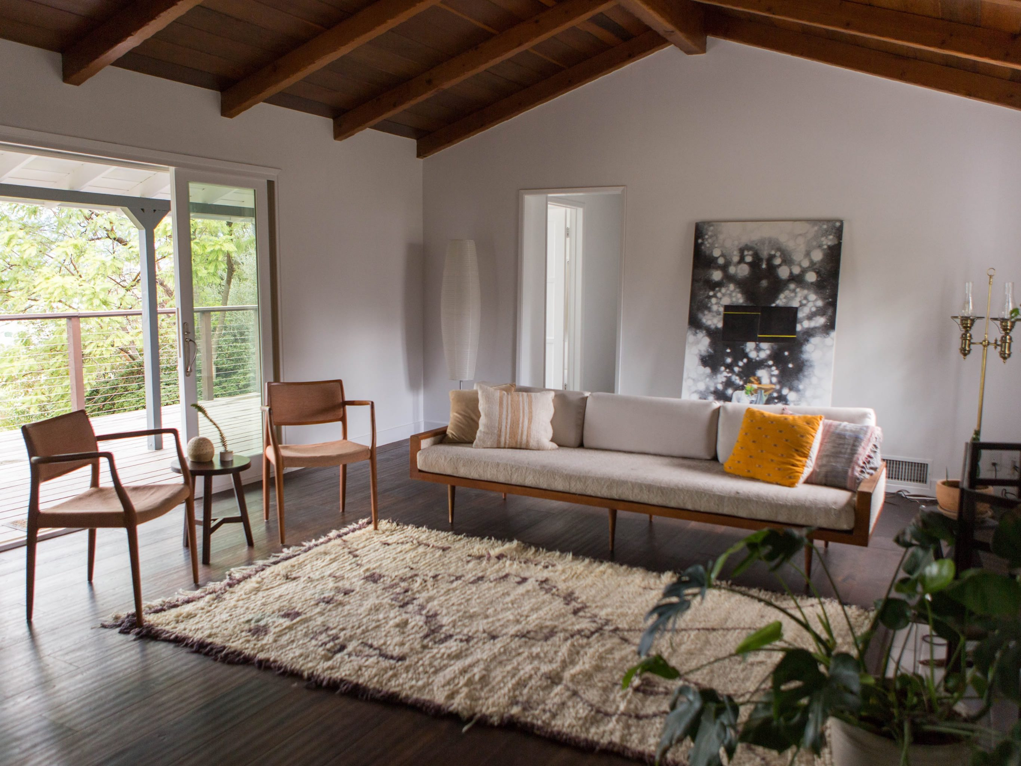 Black and white Moroccan diamond Beni Ourain style rug