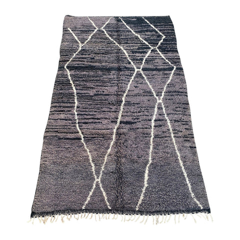 Contemporary Moroccan Beni Ourain rug in charcoal gray