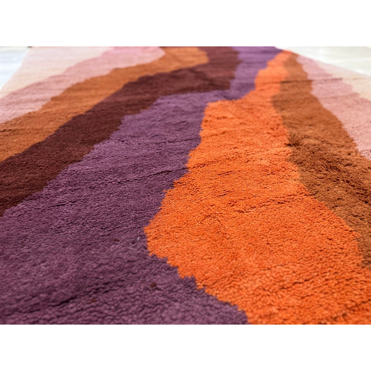 Purple Low Pile Moroccan Rug
