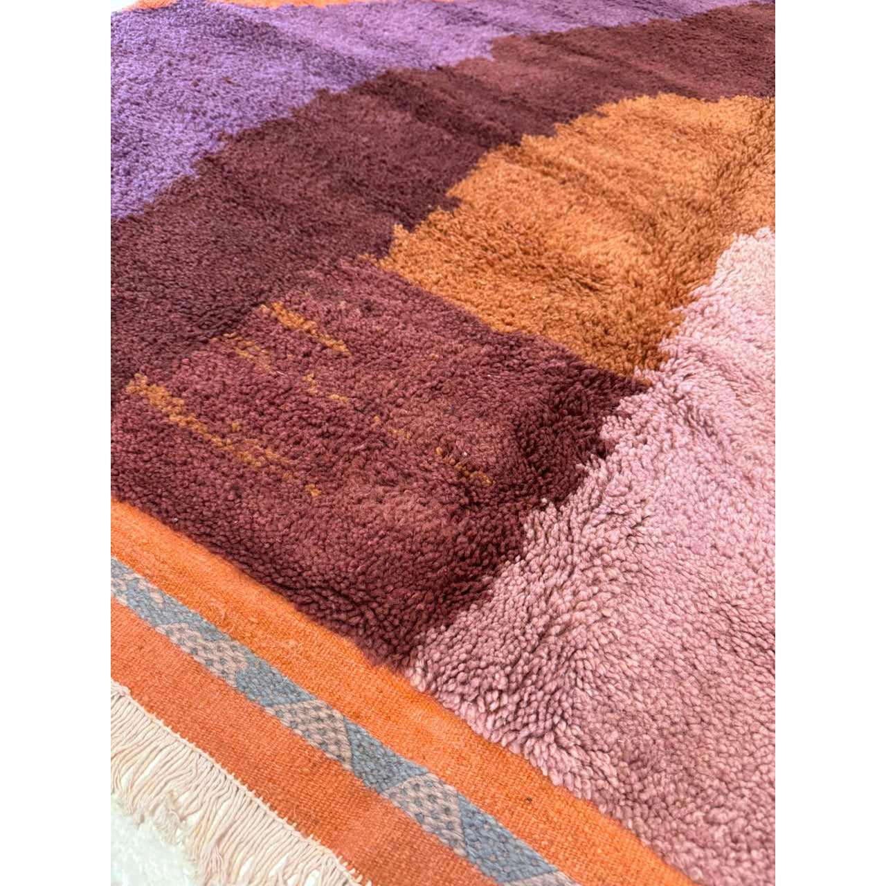 Purple Low Pile Moroccan Rug