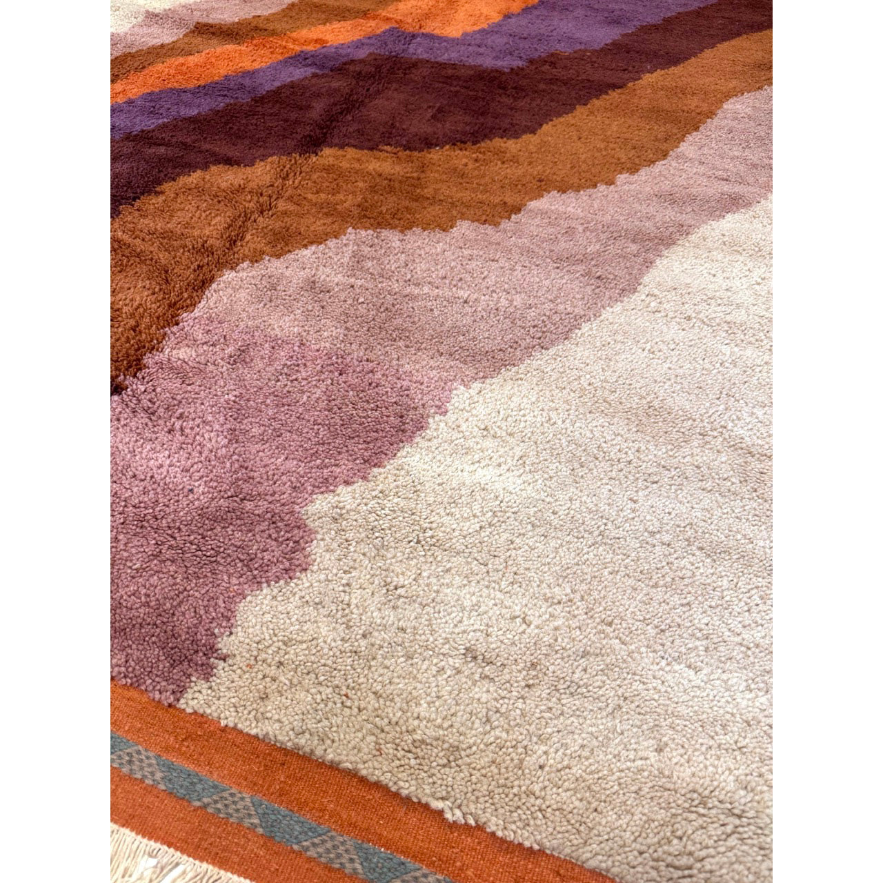 Purple Low Pile Moroccan Rug
