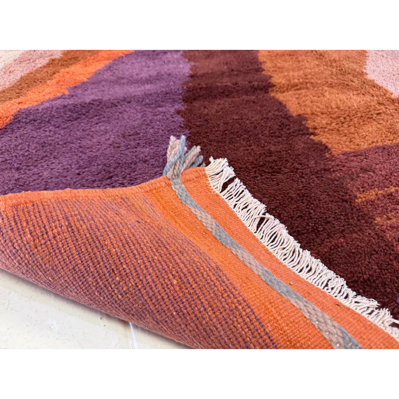 Purple Low Pile Moroccan Rug