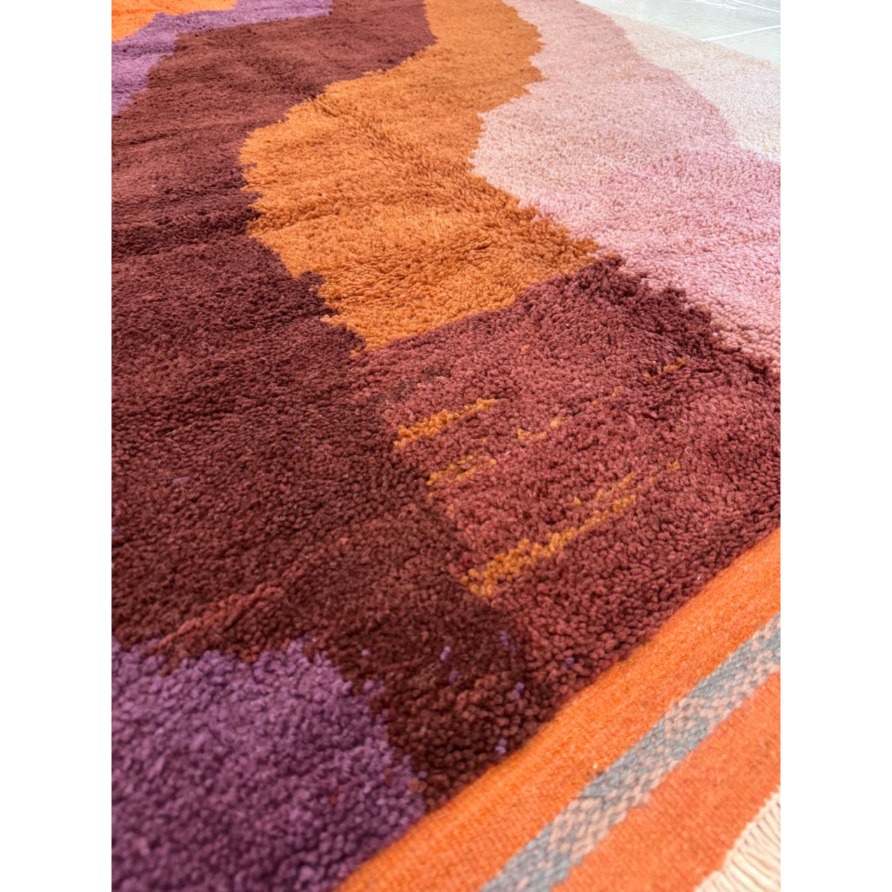 Purple Low Pile Moroccan Rug