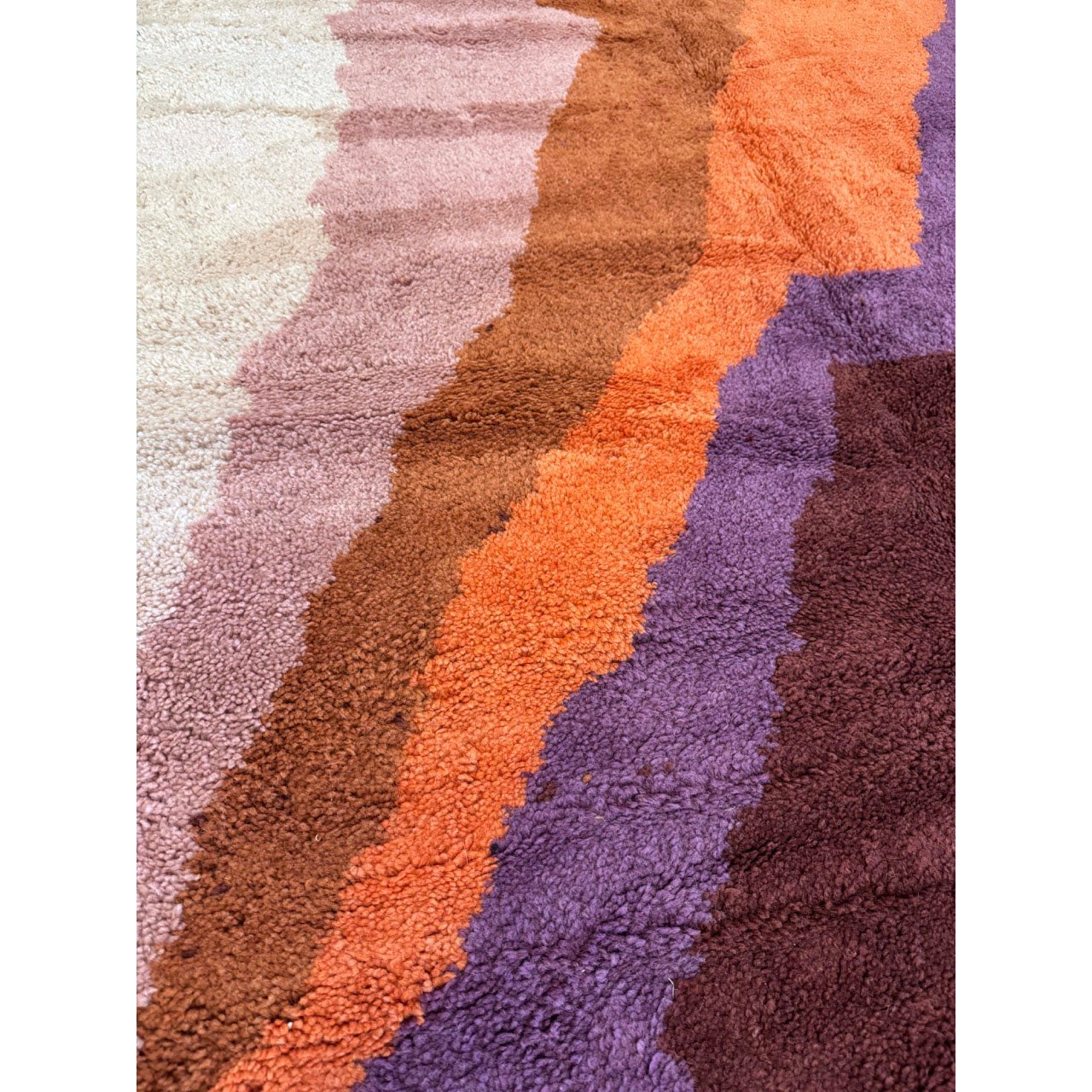 Purple Low Pile Moroccan Rug