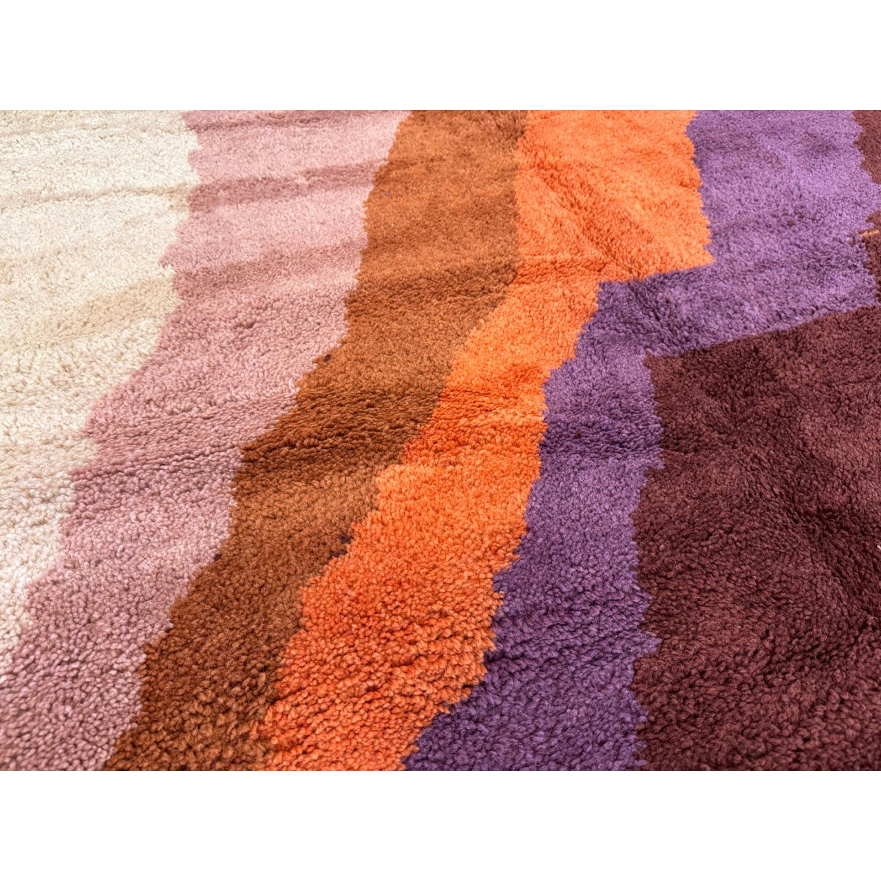 Purple Low Pile Moroccan Rug