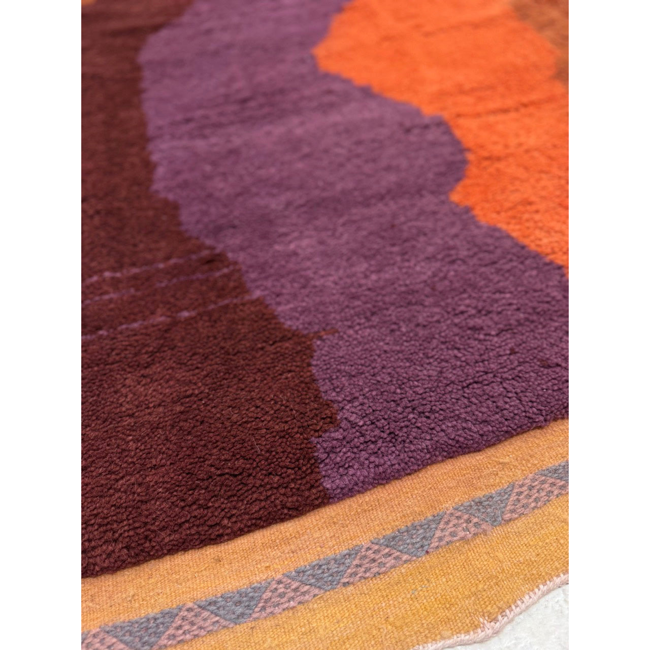Purple Low Pile Moroccan Rug