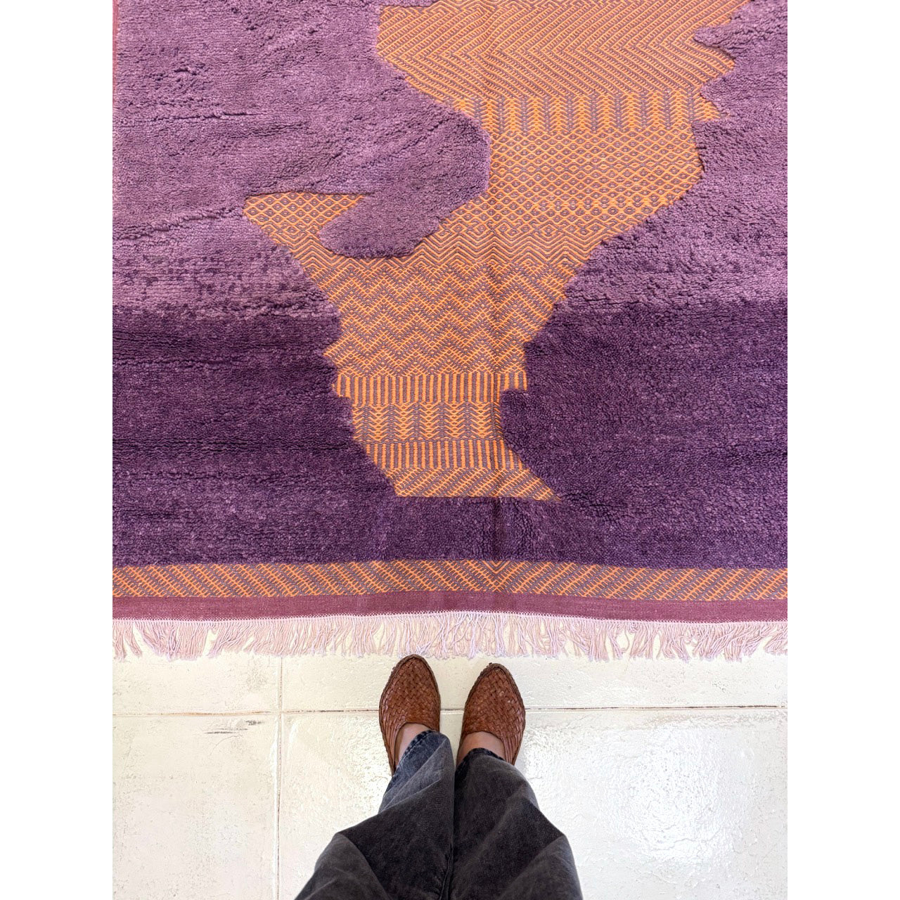 Modern Textured Moroccan Rug