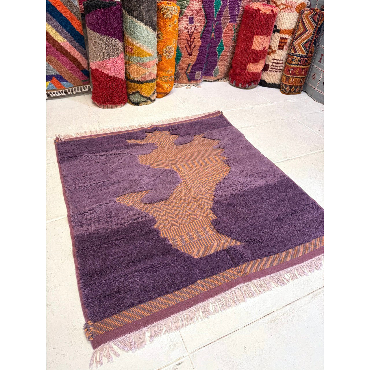 Modern Textured Moroccan Rug