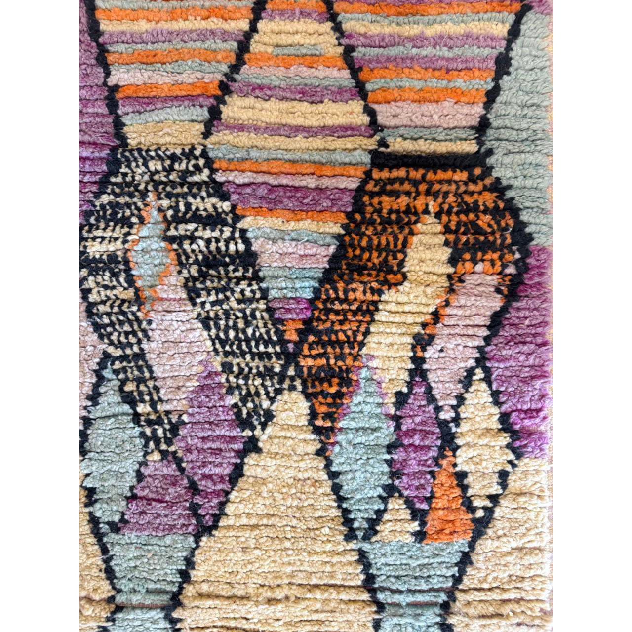 Short Pastel Moroccan Runner Rug