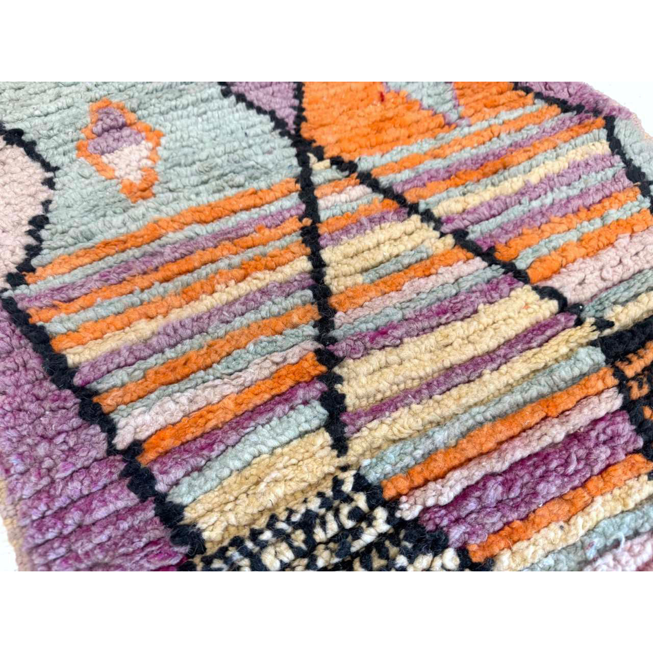 Short Pastel Moroccan Runner Rug