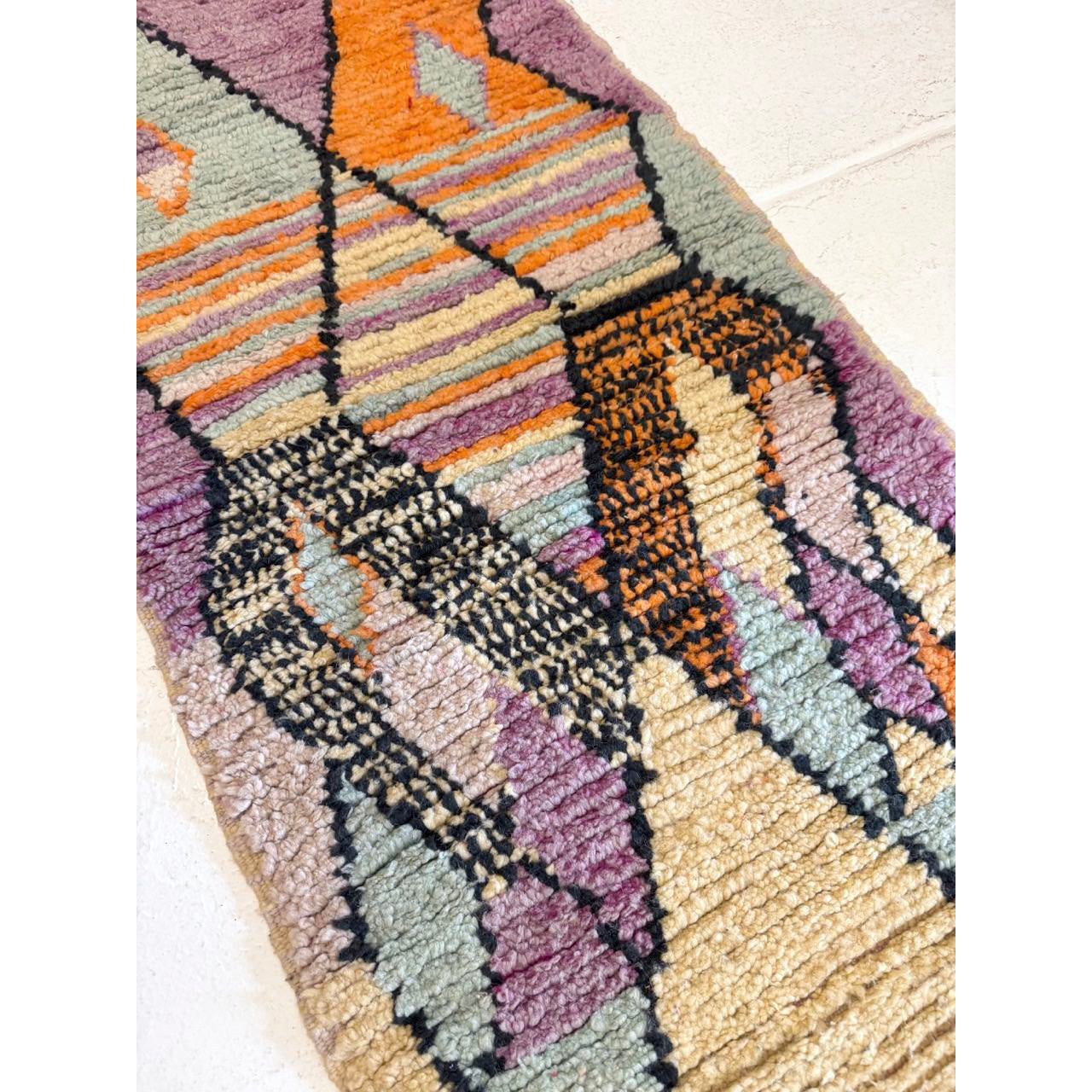 Short Pastel Moroccan Runner Rug