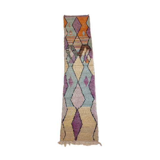 Short Pastel Moroccan Runner Rug