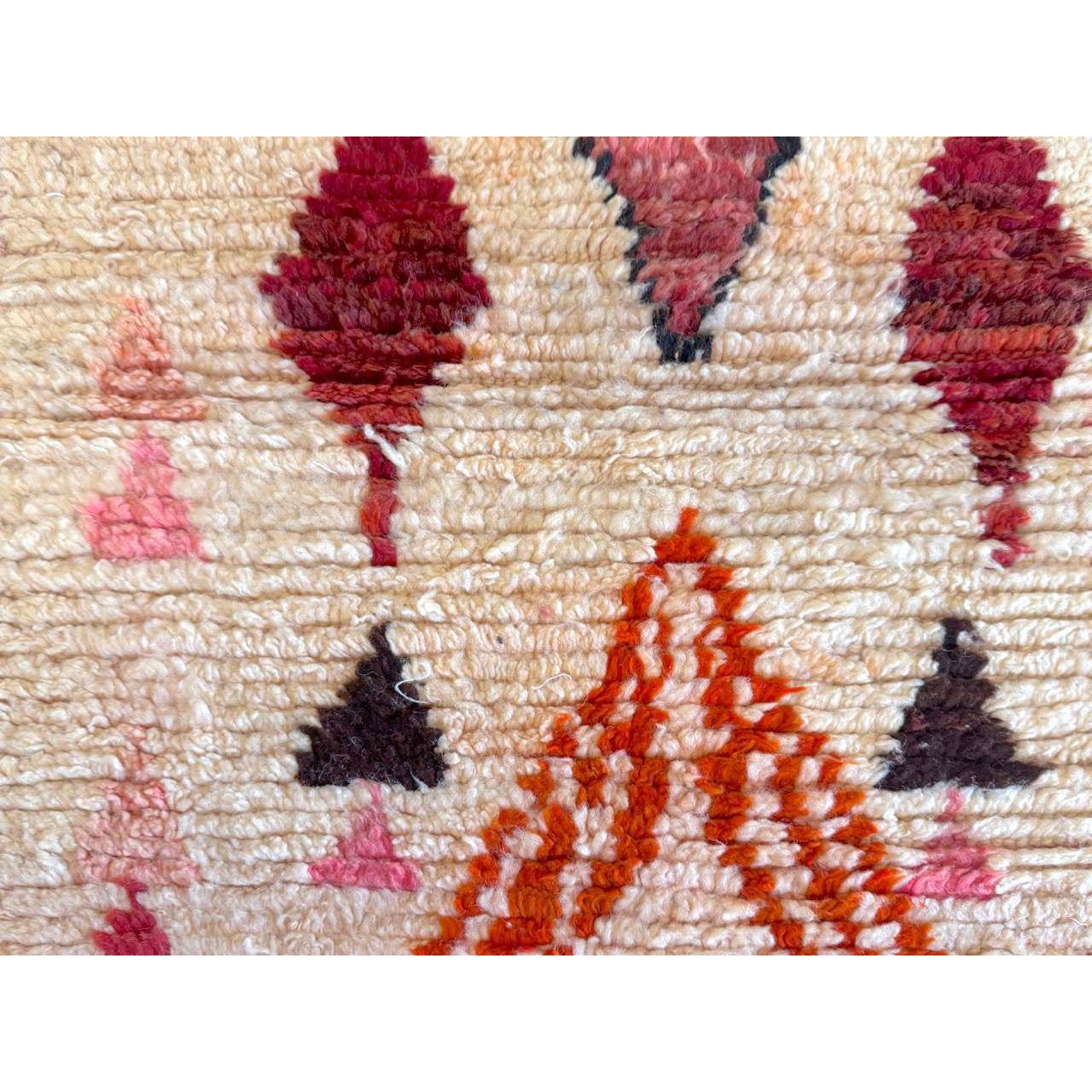 Pink and White Moroccan Runner Rug