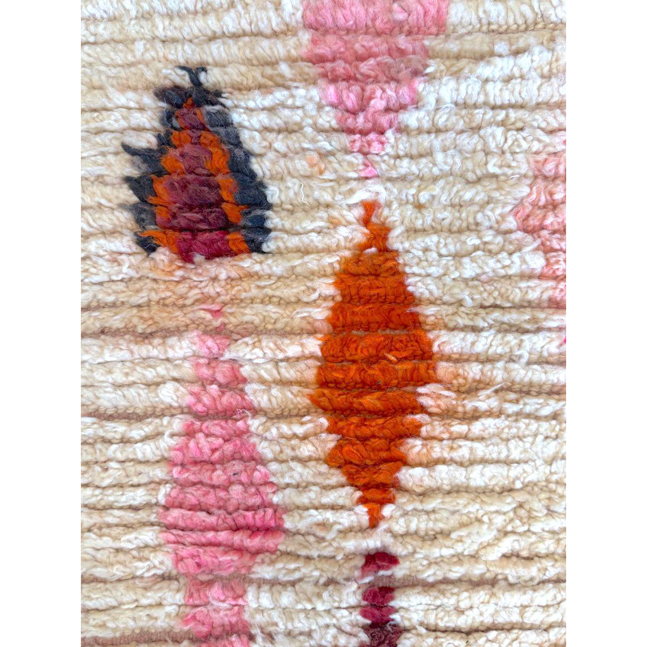 Pink and White Moroccan Runner Rug