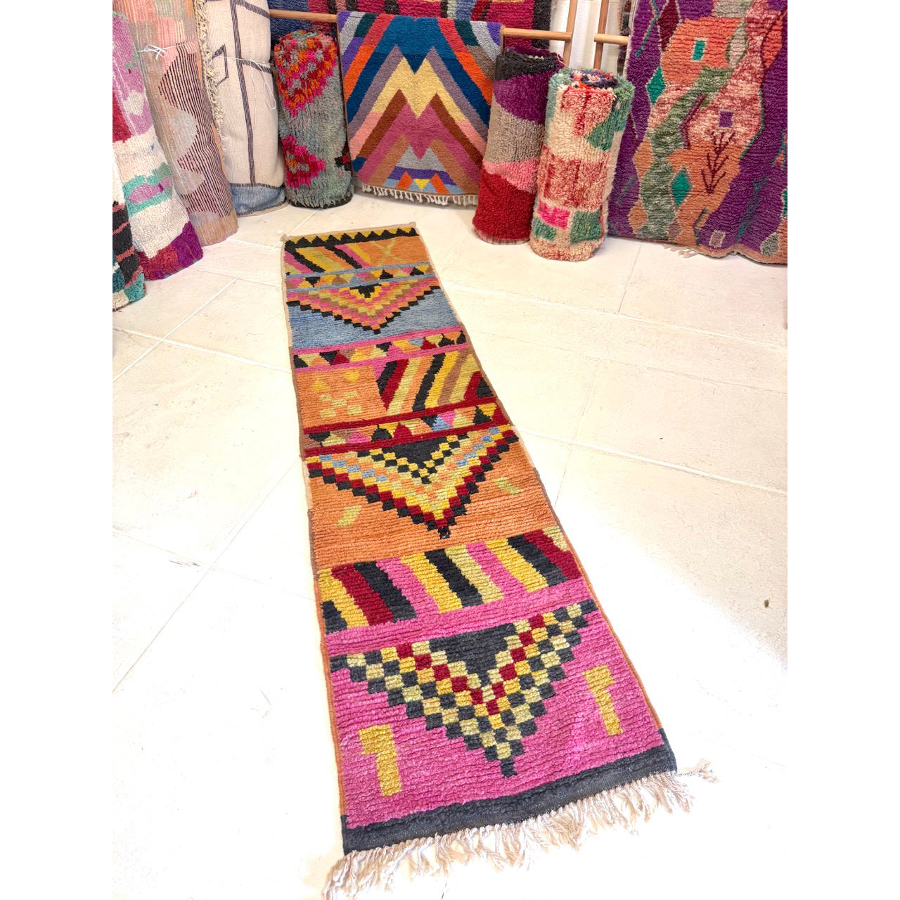 Bright Colorful Moroccan Hallway Runner