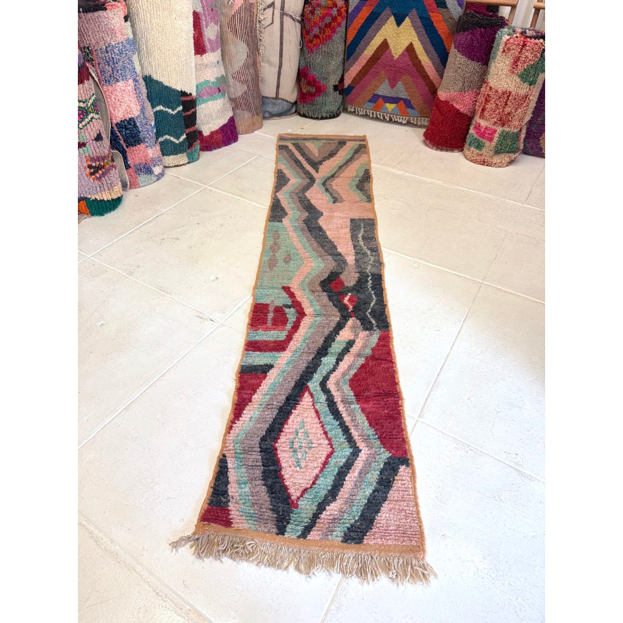Abstract Moroccan Runner Rug