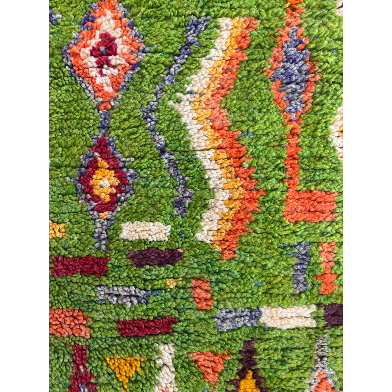 Colorful Green Moroccan Runner Rug